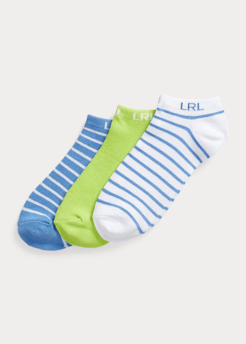 Skarpetki Lauren Damska Kolorowe W Paski Logo Ankle 3-Pack 763940-VKU